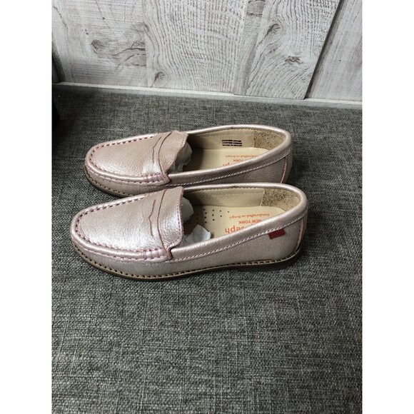 Marc Joseph New York Girls Shoes Size 11 Pink Rose Glimmer Leather Loafers - Picture 4 of 8